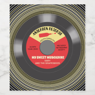 Etiqueta Para Botella De Vino Grabación de vinilo única personalizada casera