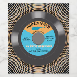 Etiqueta Para Botella De Vino Grabación de vinilo única personalizada casera