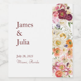 Etiqueta Para Botella De Vino GRACIAS A Los Blooms