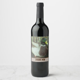 Etiqueta Para Botella De Vino Gracias Mallard Duck Photo Nature Lake Bird