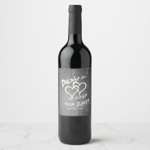 Etiqueta Para Botella De Vino Gracias por este gran momento en una pizarra