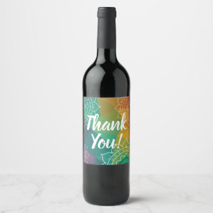 Etiqueta Para Botella De Vino Gracias por la colorida moda manala boho