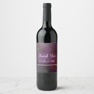 Etiqueta Para Botella De Vino Gracias por toda su ayuda