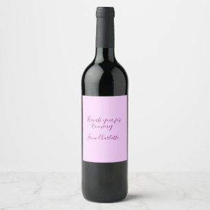 Etiqueta Para Botella De Vino gracias por venir agregar nombre mensaje de texto