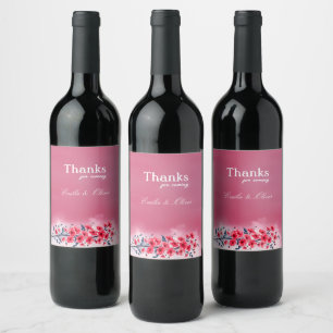 Etiqueta Para Botella De Vino Gracias por venir y su nombre