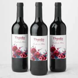 Etiqueta Para Botella De Vino Gracias por venir y su nombre