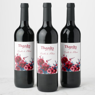 Etiqueta Para Botella De Vino Gracias por venir y su nombre