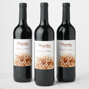 Etiqueta Para Botella De Vino Gracias por venir y su nombre