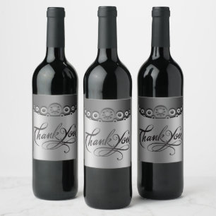 Etiqueta Para Botella De Vino Gracias Saludos Regalo Presente Rosa Blanca Roja