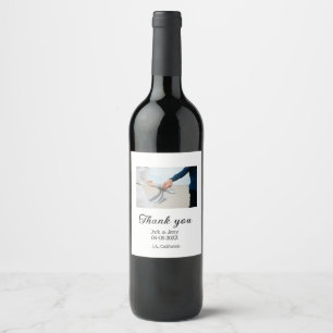 Etiqueta Para Botella De Vino Gracias simple y moderno mensaje de nombre de pare