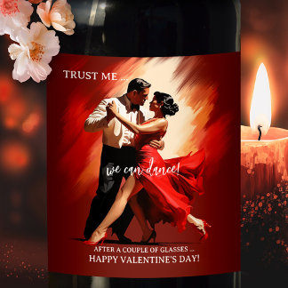 Etiqueta Para Botella De Vino Graciosa etiqueta de vino de danza romántica