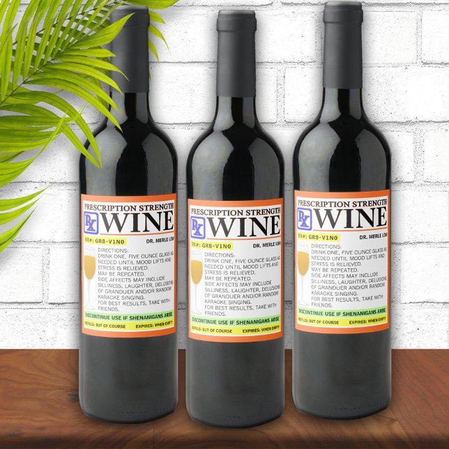 Etiqueta Para Botella De Vino Graciosa receta blanca (Subido por el creador)