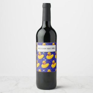 Etiqueta Para Botella De Vino Gracioso Ducks Yellow Duckie Farm Animal Lover