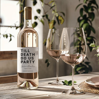 Etiqueta Para Botella De Vino Gracioso hasta la muerte nos hace Boda Fiesta o co