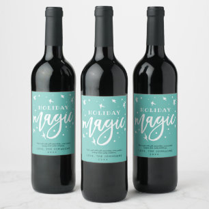 Etiqueta Para Botella De Vino Gracioso Holiday Magic Regalo del cliente vecino