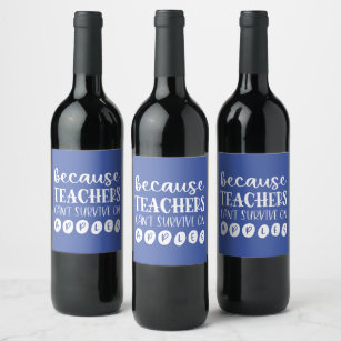 Etiqueta Para Botella De Vino Gracioso regalo personalizado del profesor sobrevi