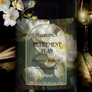 Etiqueta Para Botella De Vino Gracioso retiro artístico floral