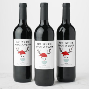 Etiqueta Para Botella De Vino Graciosos Navidades de Cómnido usan máscara de c