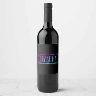 Etiqueta Para Botella De Vino Gradiente Abuela Gigi Regalos de abuela