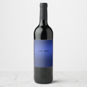 Etiqueta Para Botella De Vino Gradiente azul moderno Galaxia acuarela, TEXTO DIY