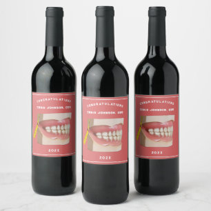Etiqueta Para Botella De Vino Graduación de dentista Felicitaciones Etiqueta de 
