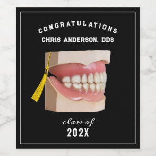 Etiqueta Para Botella De Vino Graduación de dentista Felicitaciones Etiqueta de 