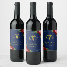 Etiqueta Para Botella De Vino Graduación de Enfermería