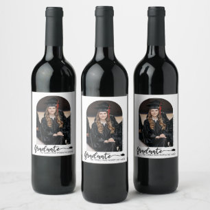 Etiqueta Para Botella De Vino Graduación de fotos con arco moderno