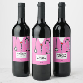 Etiqueta Para Botella De Vino Graduación de la Escuela de Enfermería