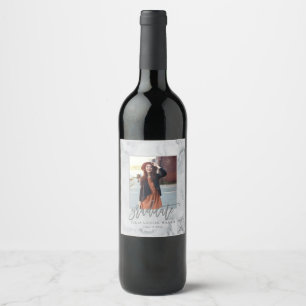 Etiqueta Para Botella De Vino graduación de mármol y oro rosa