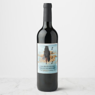 Etiqueta Para Botella De Vino Graduación De Vino Afroamericano Lbl (Piel Oscura)