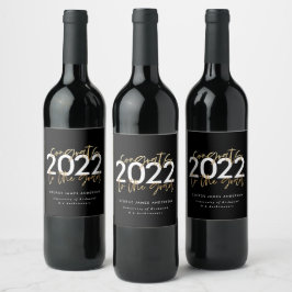 Etiqueta Para Botella De Vino Graduación elegante de escritura moderna en negro
