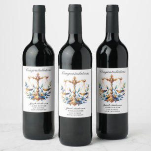Etiqueta Para Botella De Vino Graduación personalizada nombre JD personalizado 