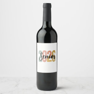 Etiqueta Para Botella De Vino Graduación Senior 2026 Regalo de Graduación Senior