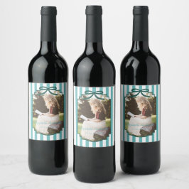 Etiqueta Para Botella De Vino Graduación Verde Turquesa