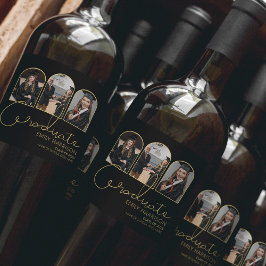 Etiqueta Para Botella De Vino Graduado moderno | 3 Collage de fotos arcaico