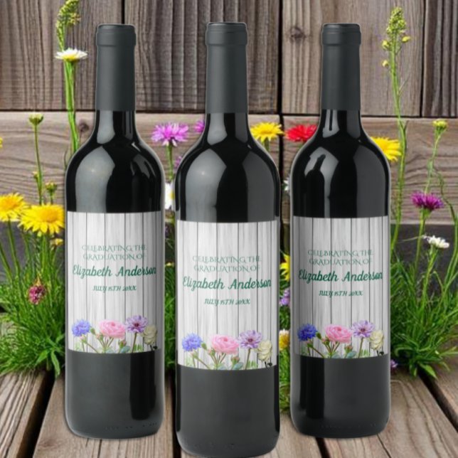Etiqueta Para Botella De Vino Graduation Garden Party (Subido por el creador)