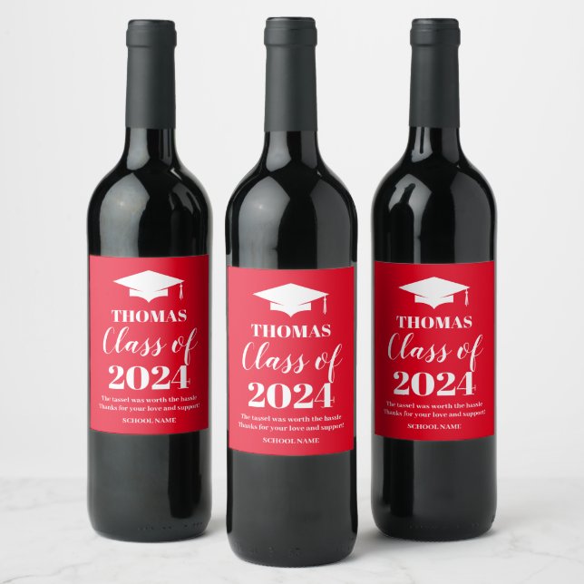 Etiqueta Para Botella De Vino Graduation red wine label (Botellas)