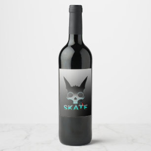 Etiqueta Para Botella De Vino Graffiti Skull