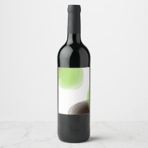 Etiqueta Para Botella De Vino Gráfico abstracto de flores, verde, moderno, simpl