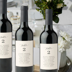 Etiqueta Para Botella De Vino Gráfico de asientos de boda nombres de invitados n