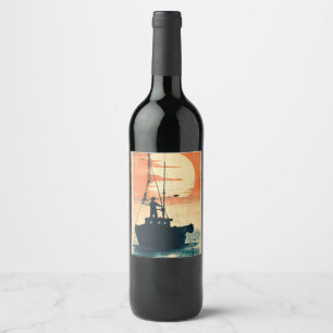 Etiqueta Para Botella De Vino Gráficos inspirados por Fisherman (1) los años 60