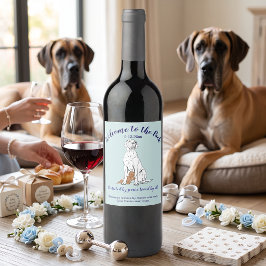 Etiqueta Para Botella De Vino Gran Danés Shower de Bebé