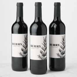 Etiqueta Para Botella De Vino Grandes cerezos y hojas