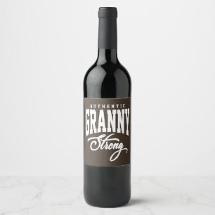 Etiqueta Para Botella De Vino Granny Strong