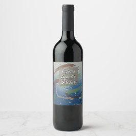 Etiqueta Para Botella De Vino Green, Brown & Beige Brushstrokes