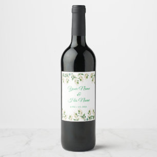 Etiqueta Para Botella De Vino Green Leaves Thunder_Cove