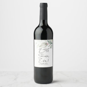 Etiqueta Para Botella De Vino Greenery Bridal Shower Hostess Gracias regalo