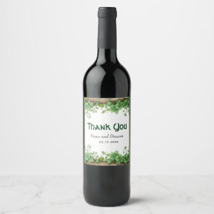Etiqueta Para Botella De Vino Greenery St. Patricks Day Gracias boda