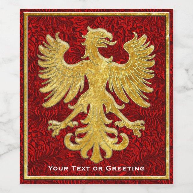 Etiqueta Para Botella De Vino Griffin Gold Tona Tu Mensaje (Etiqueta única)